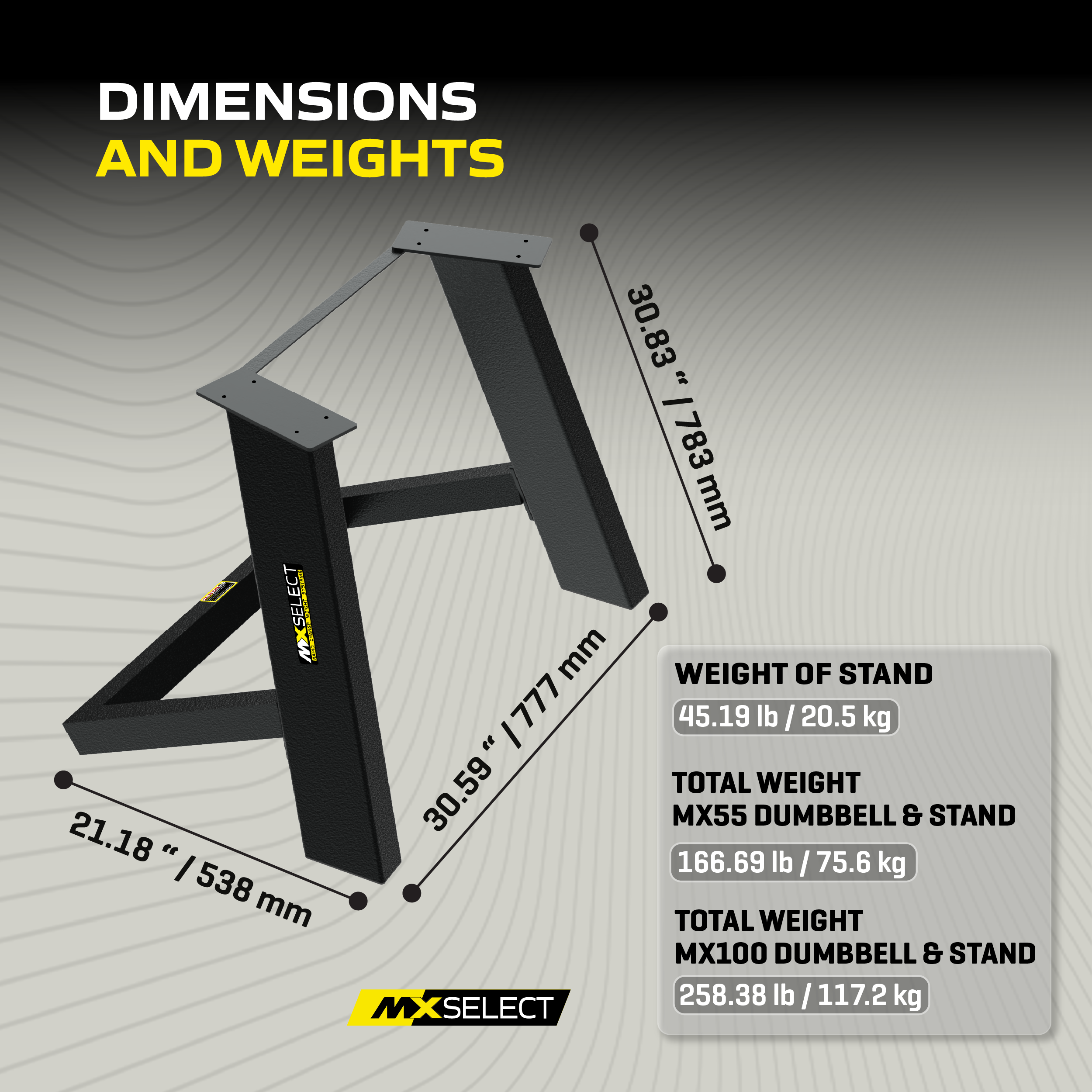 MX Evo Wide Stance Dumbbell Stand