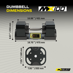 Adjustable Dumbbell Set 5.9kg - 45.4kg Pair MX100 EVO Knurled Premium Dumbbells