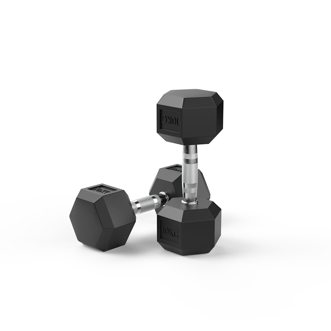 10kg Hex Dumbbell Set – Rubber Coated