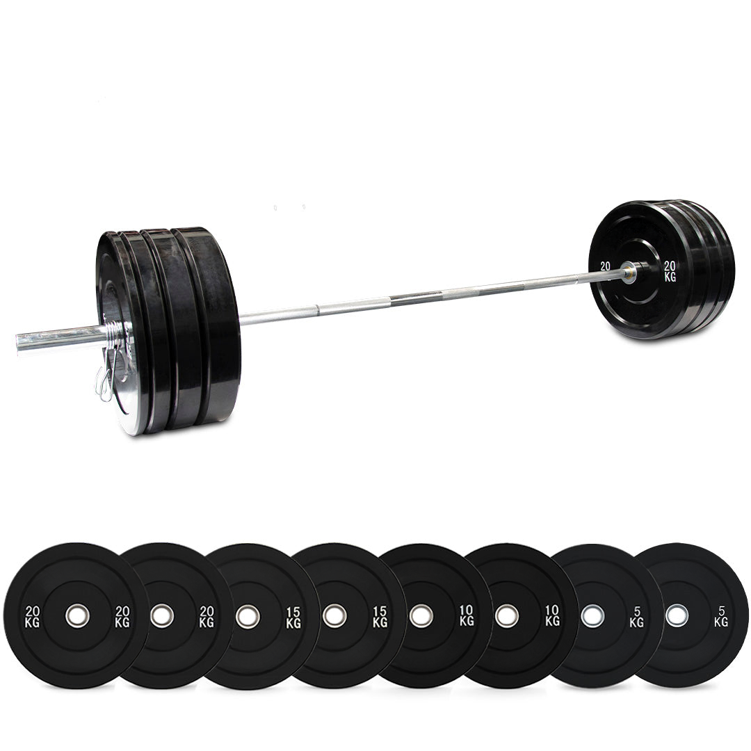 120kg_balck_bumper_barbell_weight_set