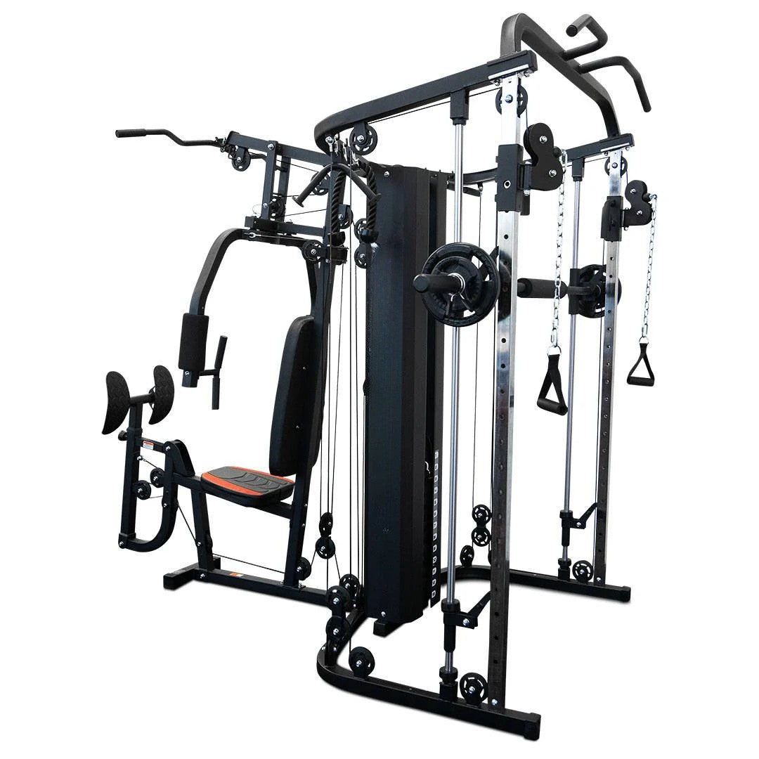 Home Gym with Smith Machine & Functional Trainer Cable Crossover