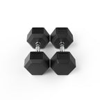 17.5kg Rubber Hex Dumbbells