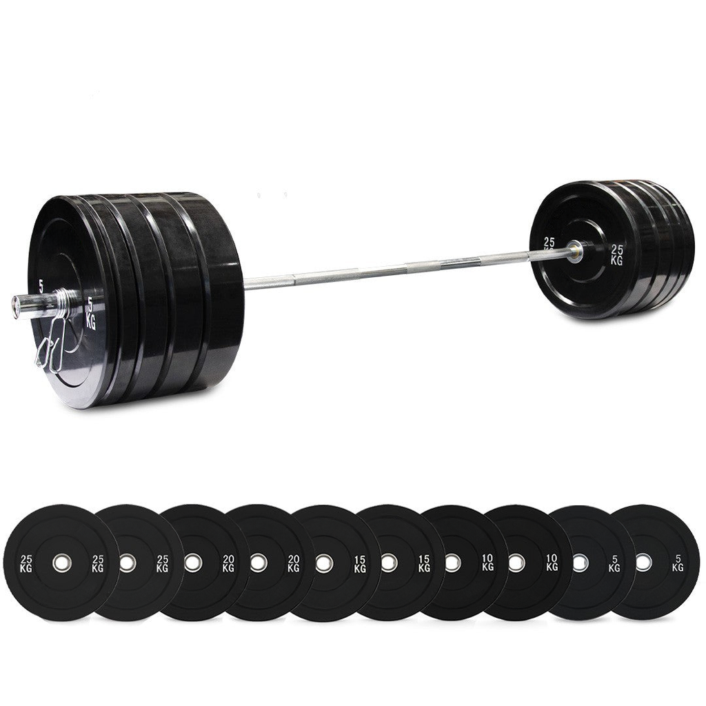170kg_black_bumper_barbell_weight_set