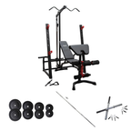 Squat Rack & Bench Press with Lat Pulldown + 115kg Barbell Set