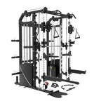 Multi-Functional Trainer with Smith Machine Squat Rack + Adjustable Bench + 120kg Olympic Barbell Set Package