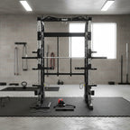 Multi-Functional Trainer with Smith Machine Squat Rack + Adjustable Bench + 120kg Olympic Barbell Set Package