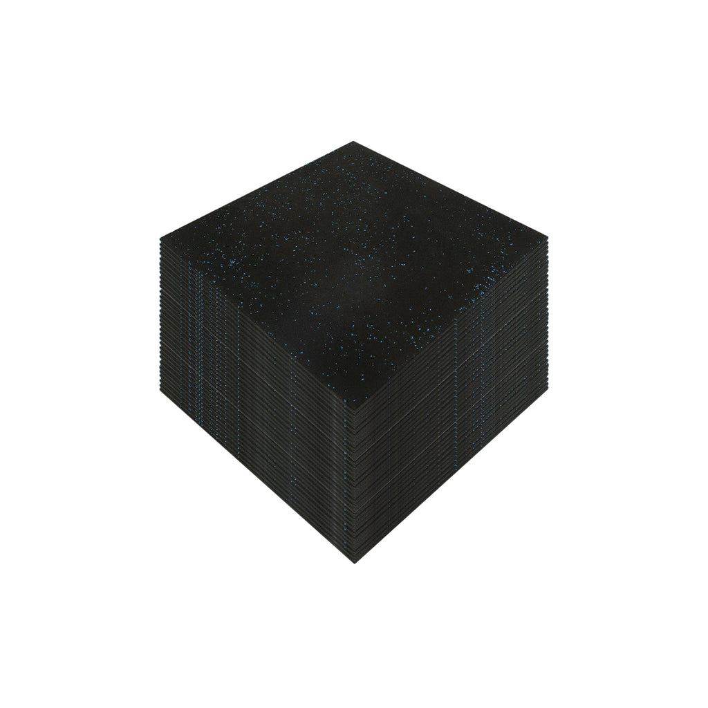 50-Pack Blue Fleck Rubber Gym Floor Tiles