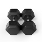 image of 50kg Rubber Hex Dumbbell Pair