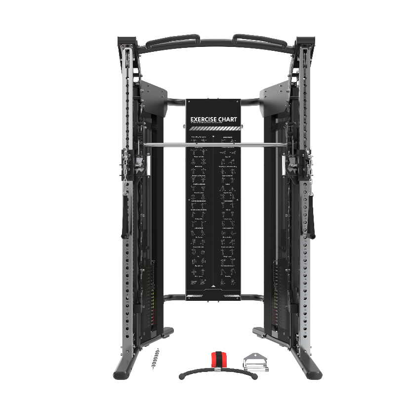 MF50 Multi Functional Trainer with Squat Rack and Smith Machine + Gym Cable Attachments