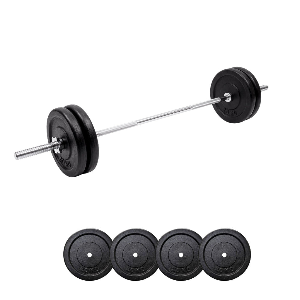 6ft Barbell + 80kg Standard Weight Plates Set