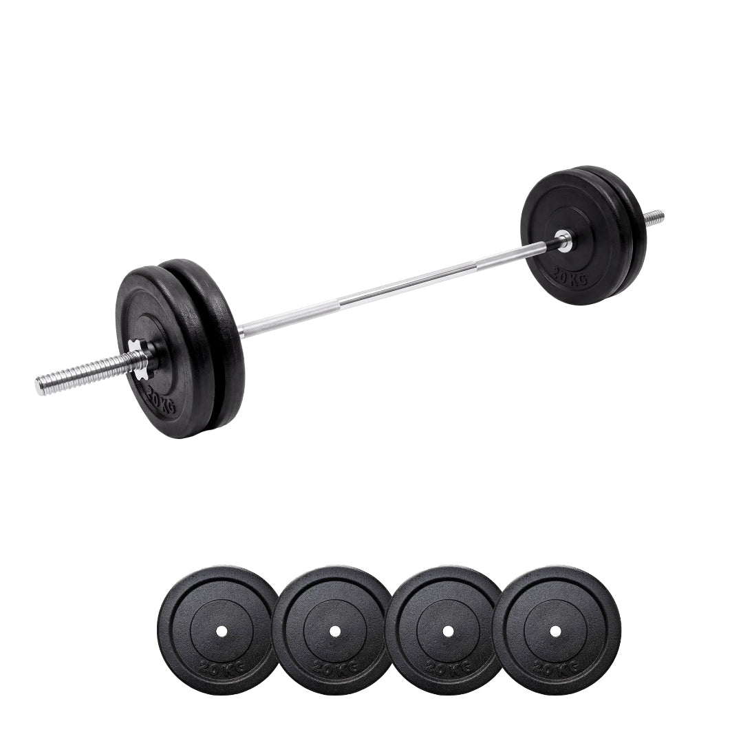 6ft Barbell + 80kg Standard Weight Plates Set
