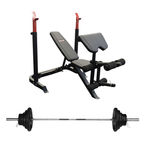 Bench Press with Olympic 7ft Barbell & 120kg Weights Set