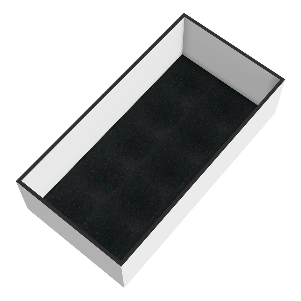 50-Pack Blue Fleck Rubber Gym Floor Tiles