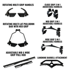8-Piece Cable Attachment Kit with Adjustable NEO GRIP Handles and Rack