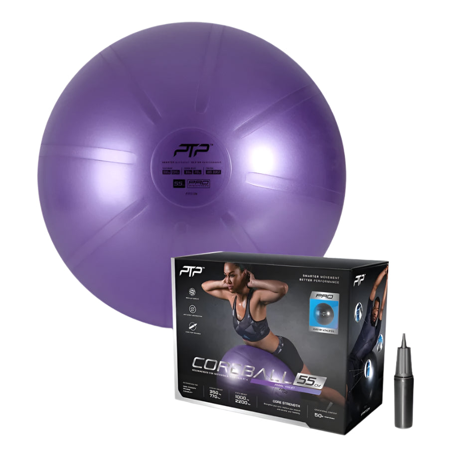 PTP 55CM Pearl Violet Exercise CoreBall with Pump