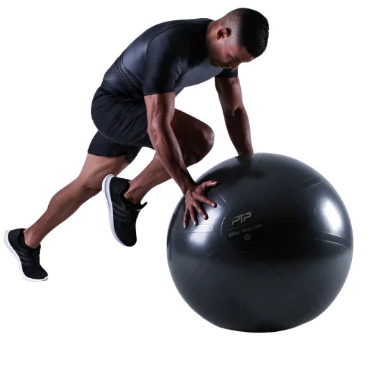 PTP 65CM Onyx Black Exercise CoreBall with Pump