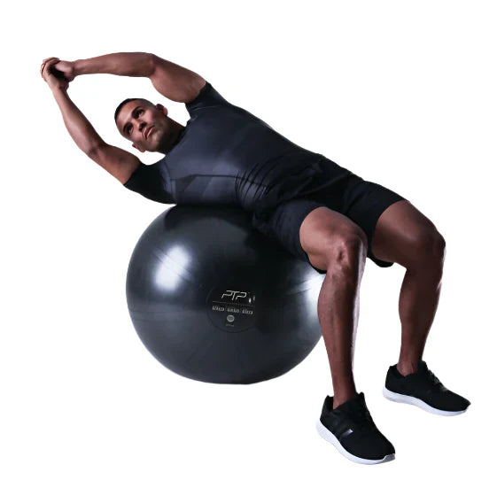 PTP 65CM Onyx Black Exercise CoreBall with Pump