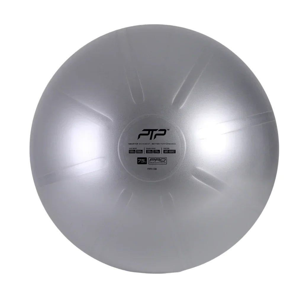 PTP 75CM Steel Grey Exercise CoreBall with Pump