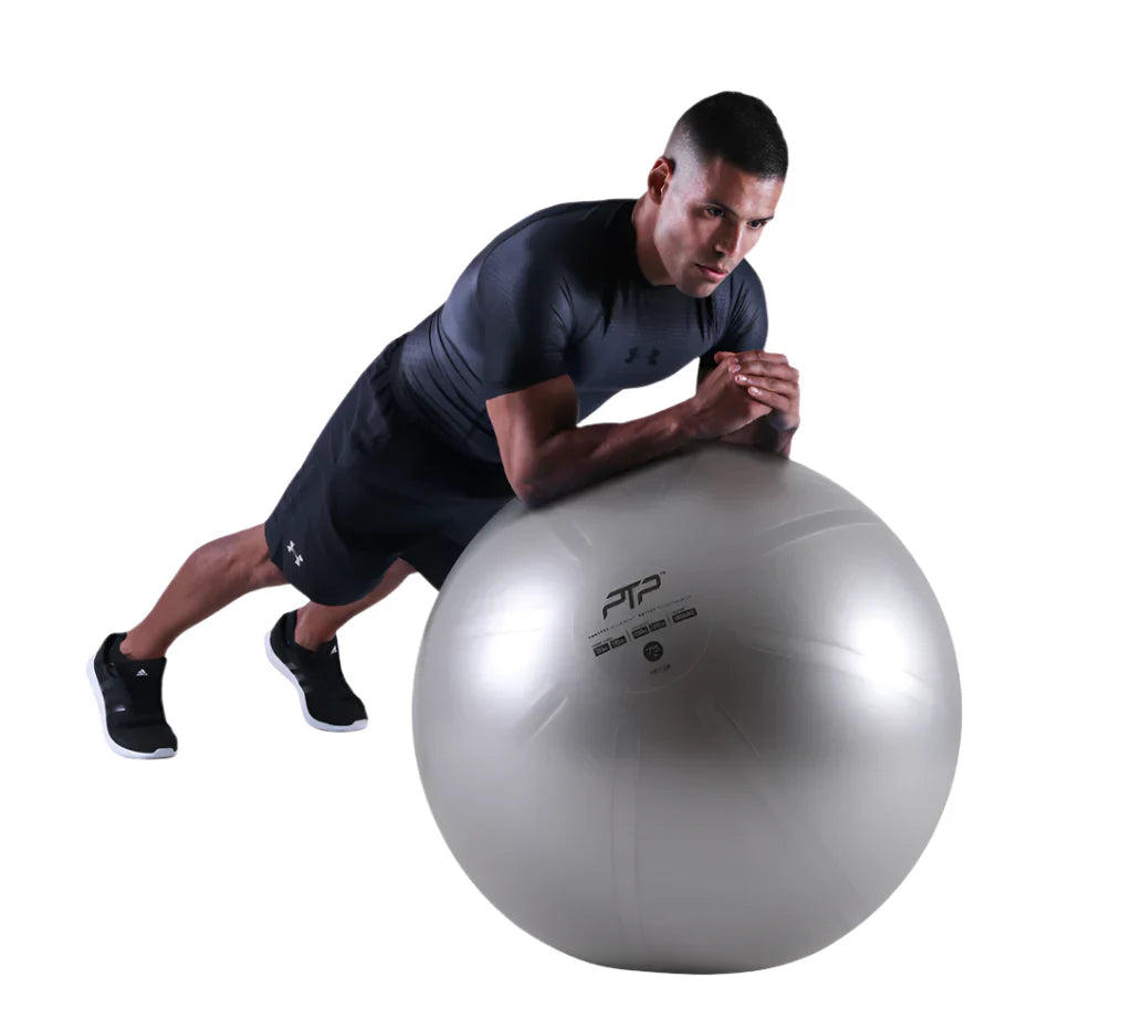 PTP 75CM Steel Grey Exercise CoreBall with Pump