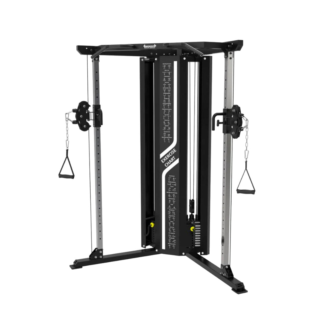 Compact Functional Trainer Home Gym Bundle with Adjustable Bench and Leg Developer