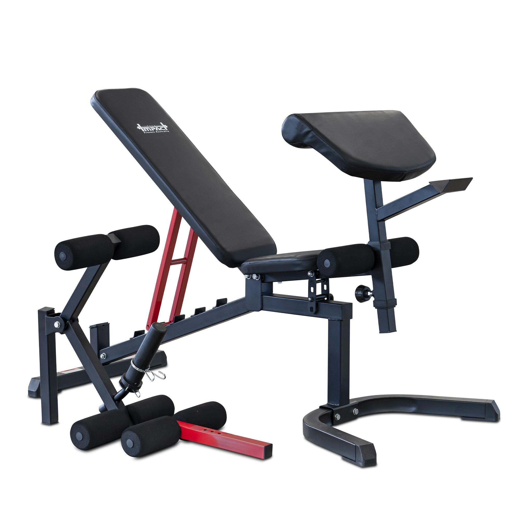 Adjustable Weight Bench with Leg Extension and Preacher Curl – Full Body Workout Bench for Home Gym
