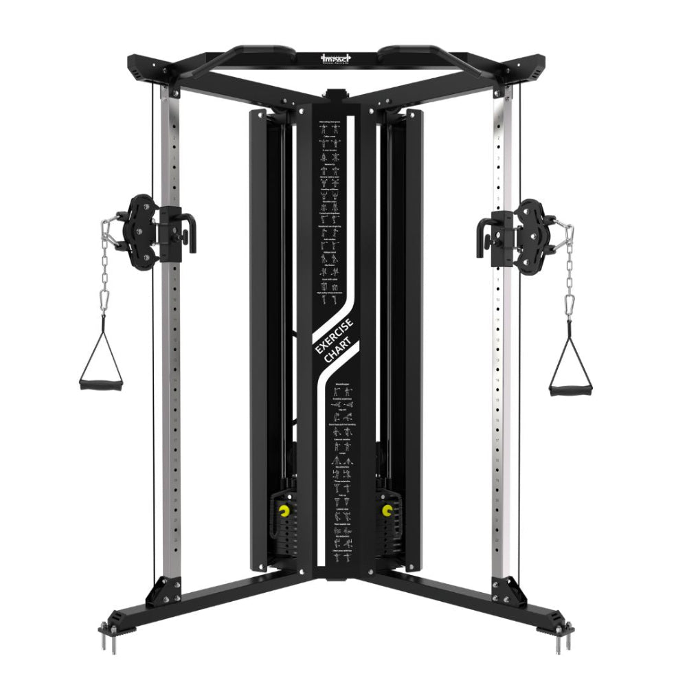 Compact Functional Trainer Home Gym Bundle with Adjustable Bench and Leg Developer