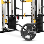 Multi-Trainer Home Gym with Adjustable Bench & 100kg Olympic Weight Set and Barbell