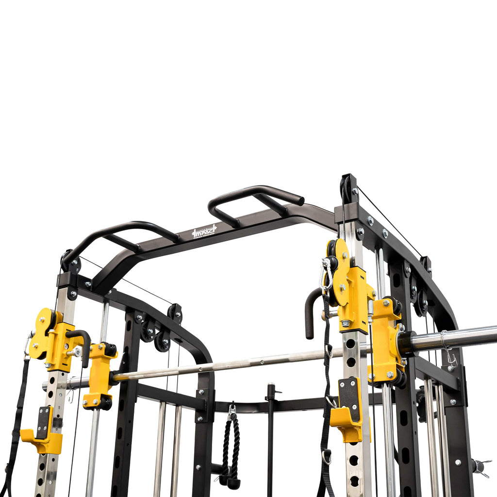 Multi-Trainer Home Gym with Adjustable Bench & 100kg Olympic Weight Set and Barbell