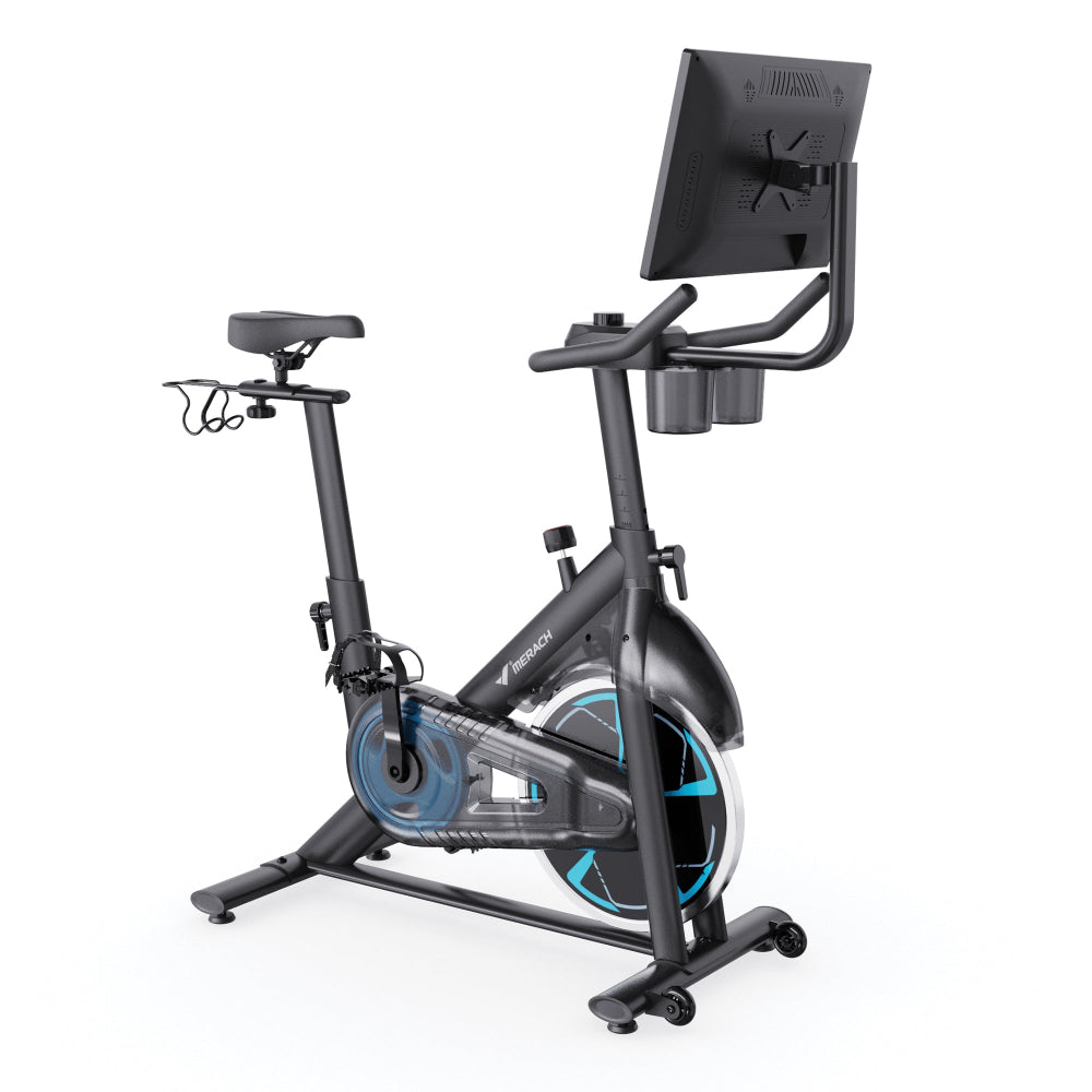 Merach Spin Bike with 21.5" LCD Display
