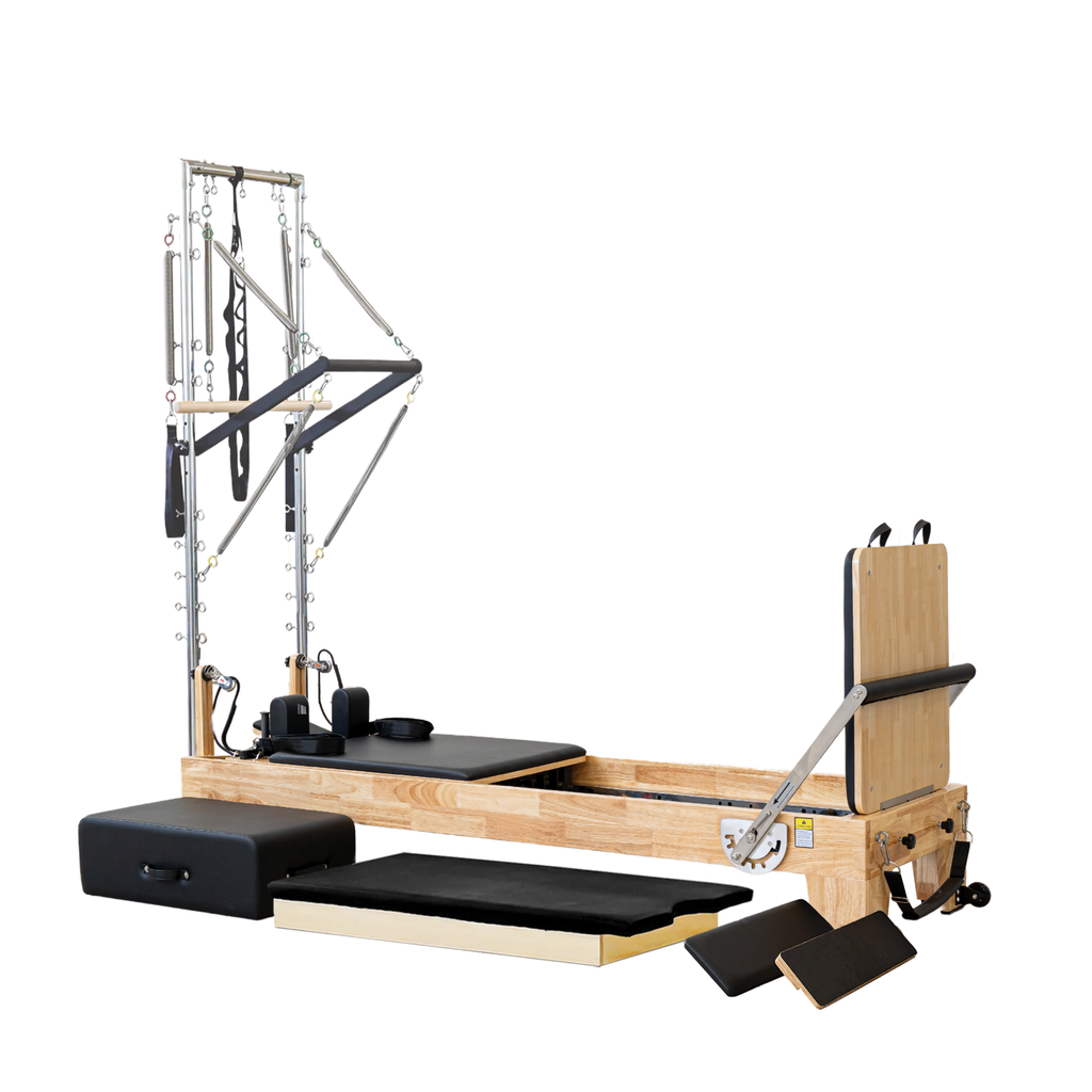 Oak Pilates Reformer with Half Trapeze Tower
