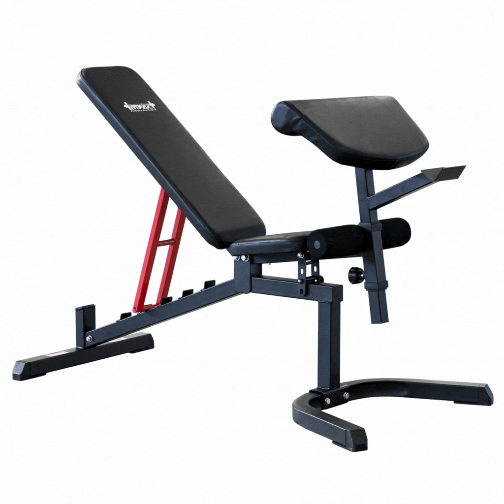 Adjustable Weight Bench with Leg Extension and Preacher Curl – Full Body Workout Bench for Home Gym