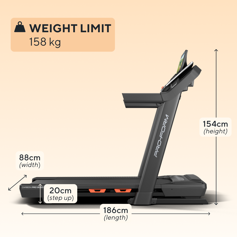 Proform Treadmill with 16" HD touchscreen Cabron Pro 9000