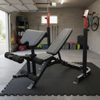 Weight Bench Home Gym Bench Press + Barbell & Adjustable Dumbbells Set