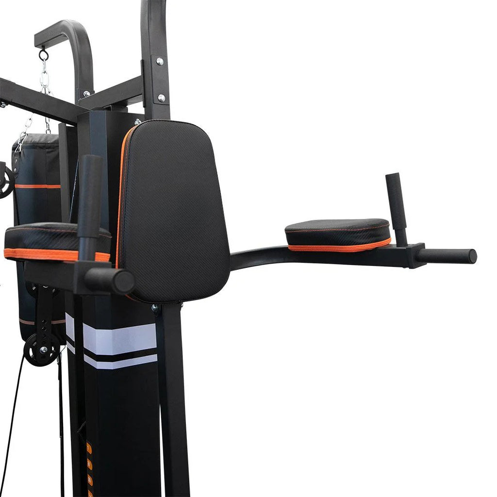 Multi Station Home Gym Boxing bag Bench Pull Up Bar and Dip Bars 6 in 1