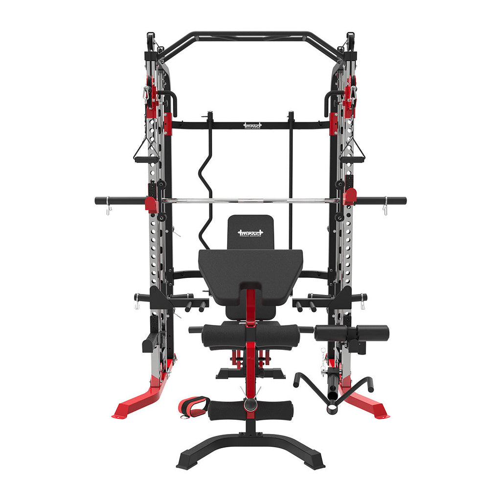 Impact Fitness MF5 Multi Trainer + Attachments + Adjustable Bench - Direct Fitness Gear