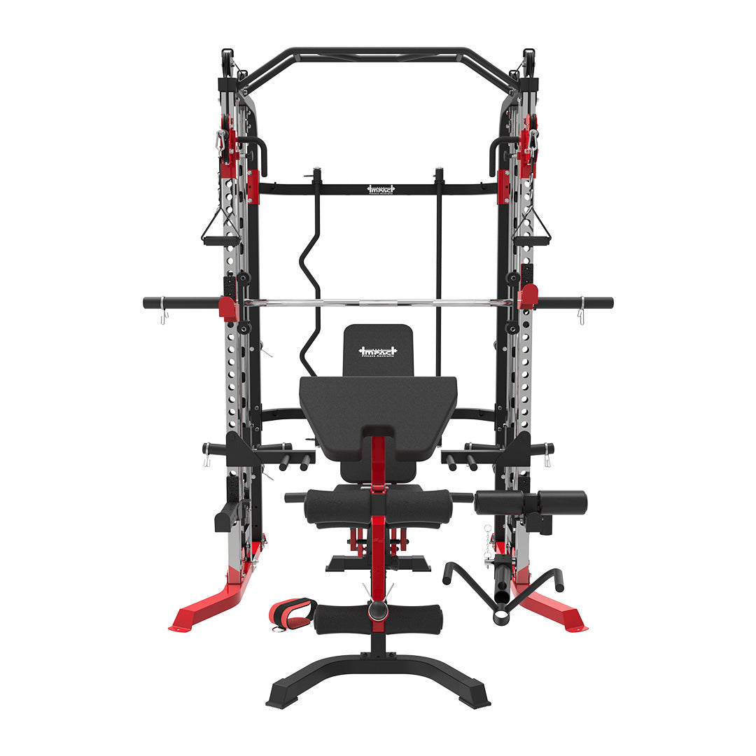Impact Fitness MF5 Multi Trainer + Attachments + Adjustable Bench - Direct Fitness Gear