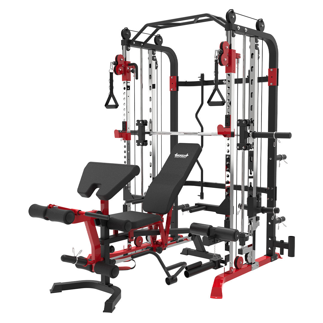 Impact Fitness MF5 Multi Trainer + Attachments + Adjustable Bench - Direct Fitness Gear