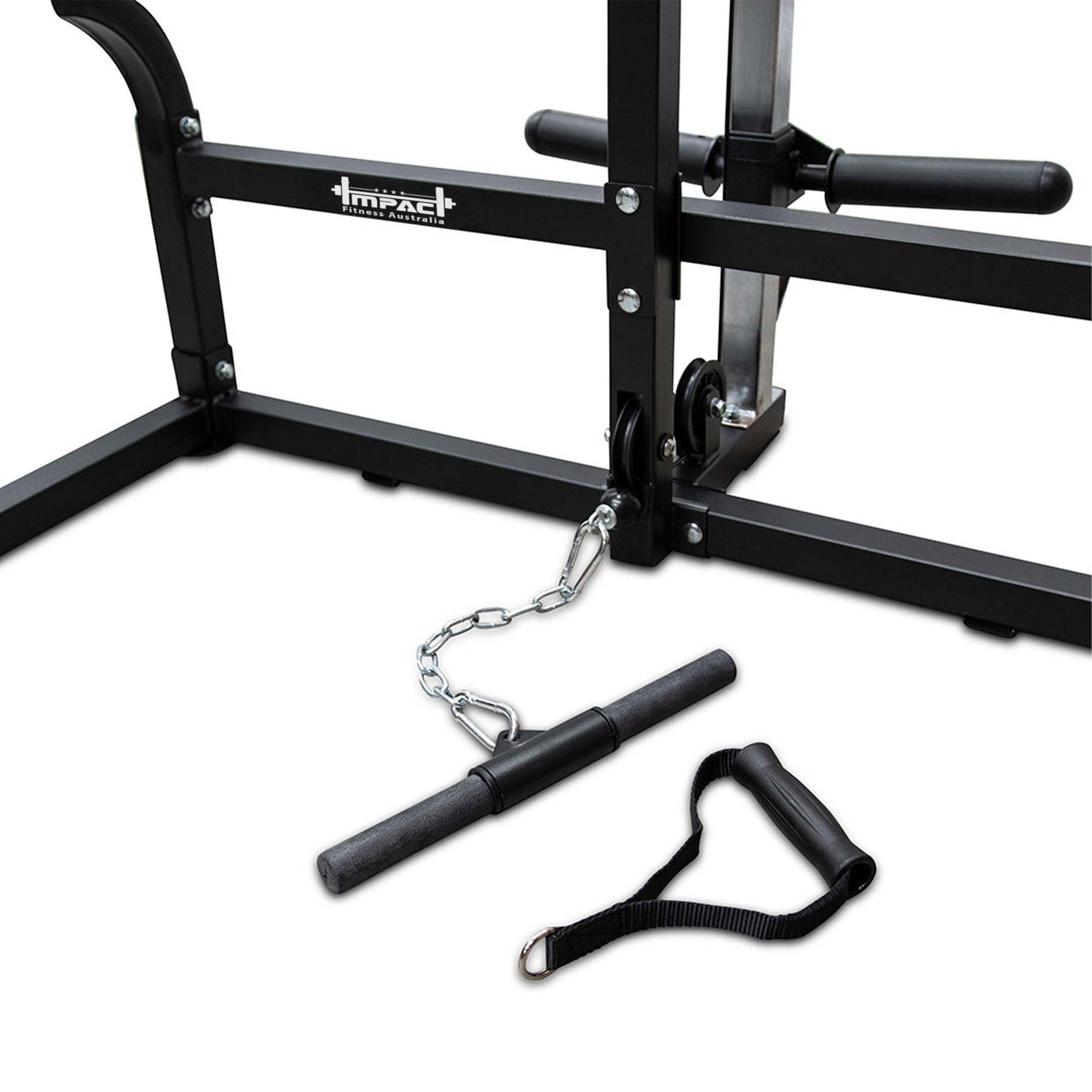 Heavy-Duty Squat Rack with Lat Pulldown, Adjustable Bench & 120kg Olympic Barbell Plates