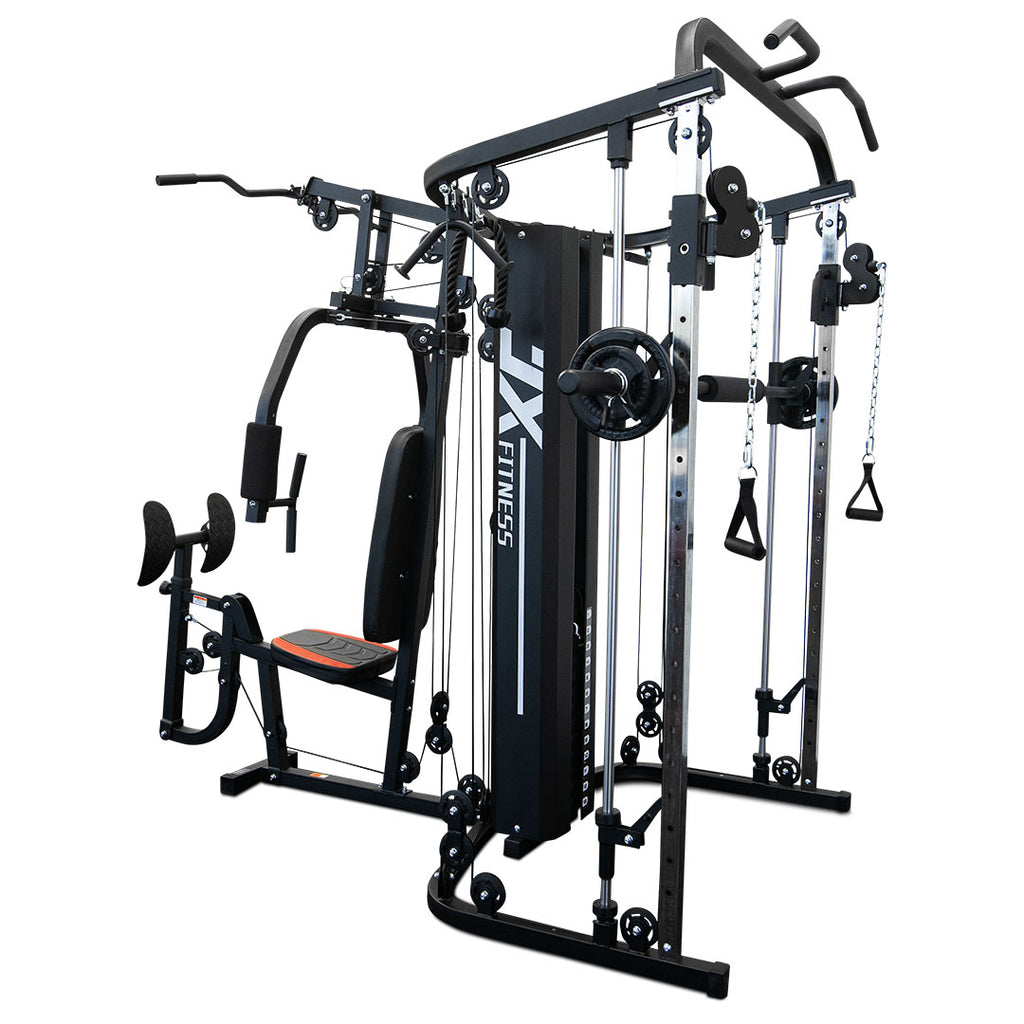 Home Gym Smith Machine Functional Trainer with bench 75kg Weight Plates Bundle