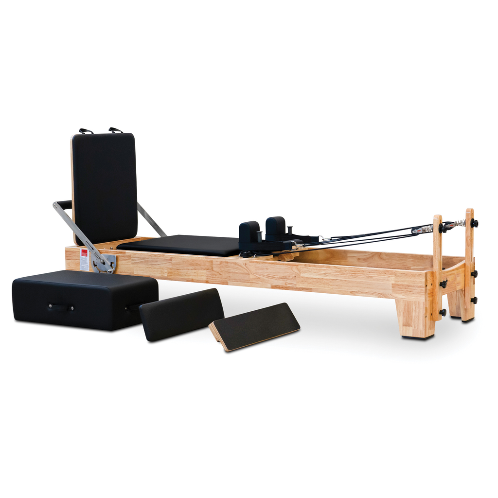 Oak Pilates Reformer with Full Accessory Kit
