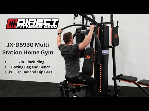 Multi Station Home Gym Boxing bag Bench Pull Up Bar and Dip Bars 6 in 1