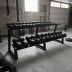 4-30kg Rubber Hex Dumbbells with rack