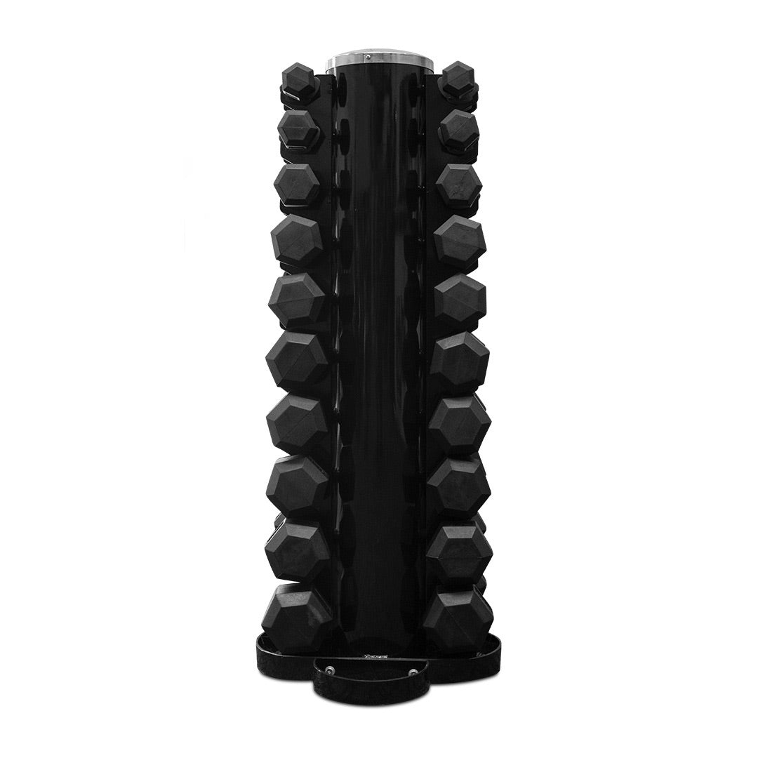 1-10kg Rubber Hex Dumbbell Storage Set - Compact Home Gym Solution ...